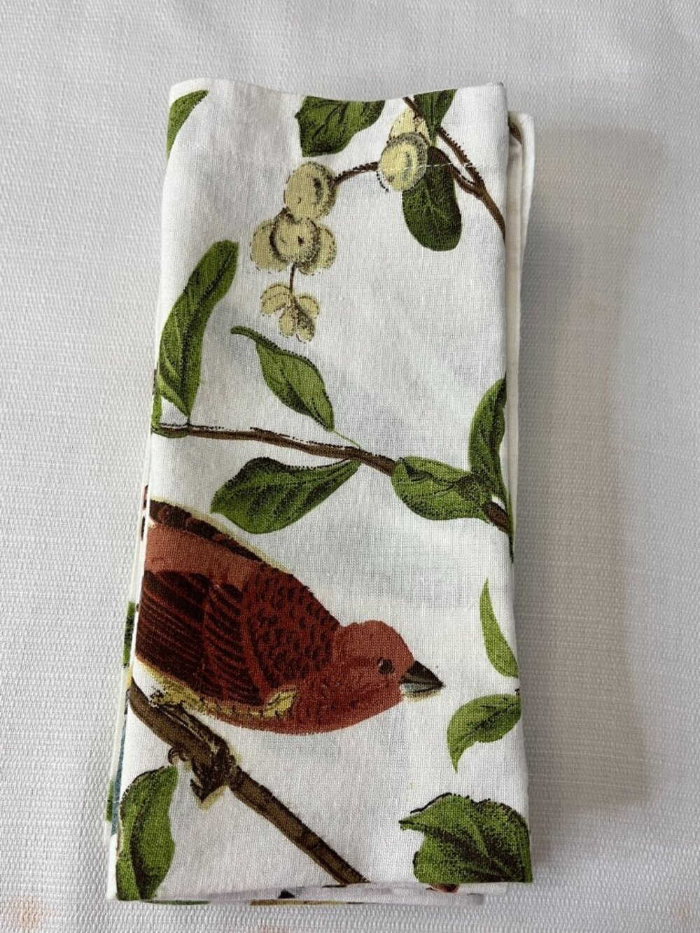 SOLD! Pottery Barn Spring Sparrow Napkins Set of 5 Floral Bird Cottagecore